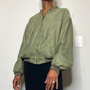 Giorgio Armani Le Collezioni Army Green Bomber - Size 42
